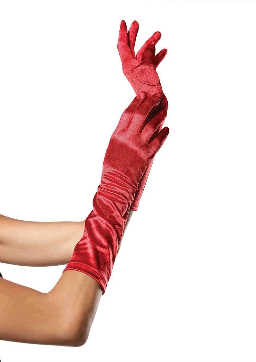 Leg Avenue Satin Elbow Length Costume Gloves White