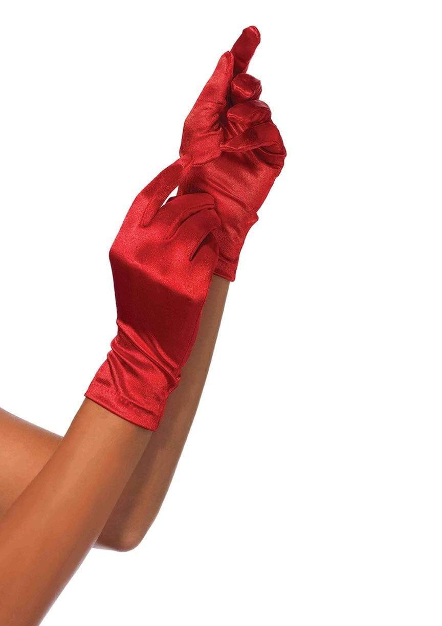 Leg Avenue Satin Wrist Length Costume Gloves White
