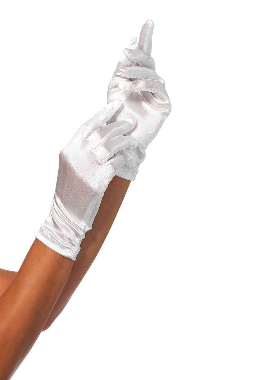leg avenue Satin Wrist Length Costume Gloves White