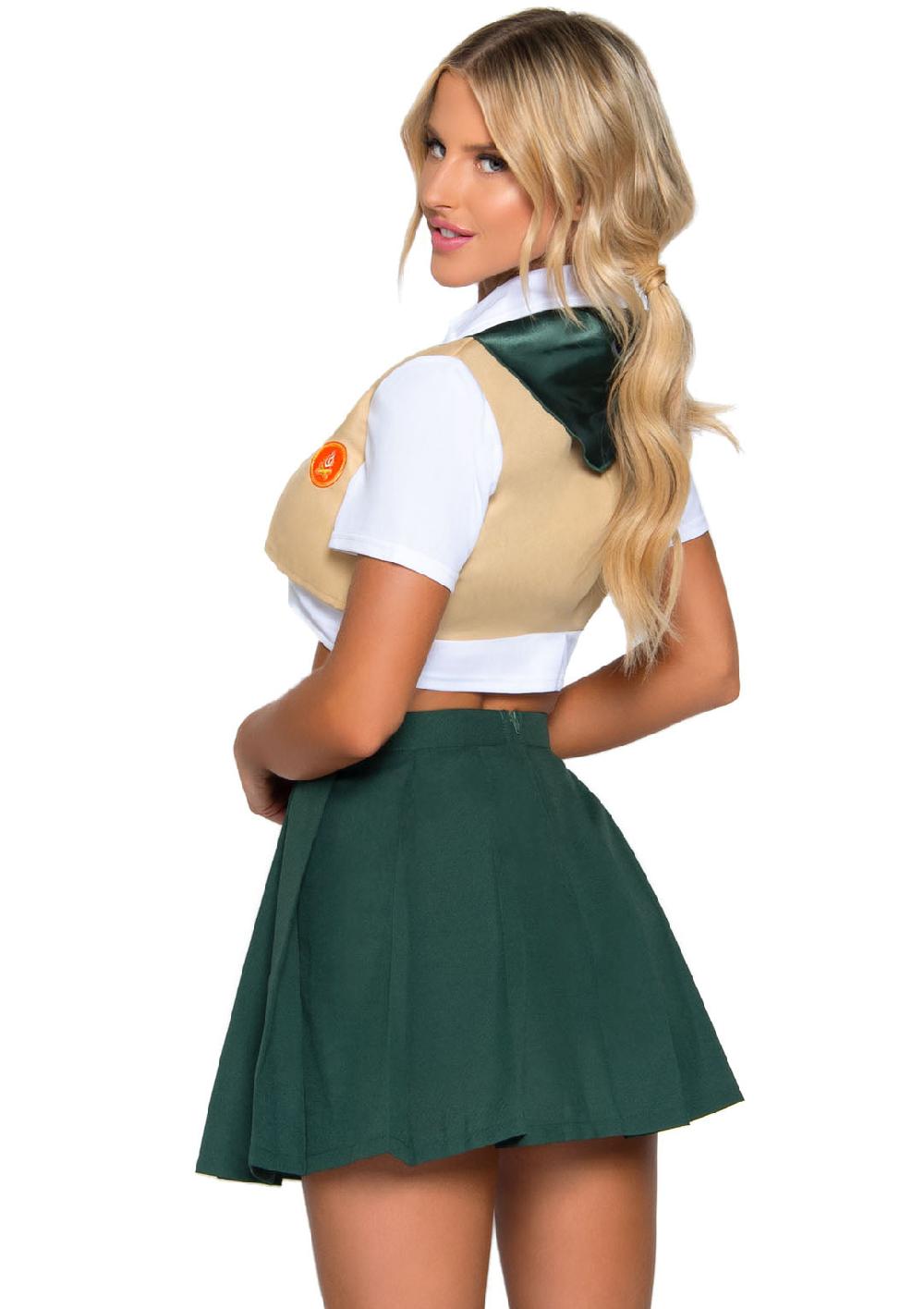 Leg Avenue Sexy Scout Uniform Costume Green/White