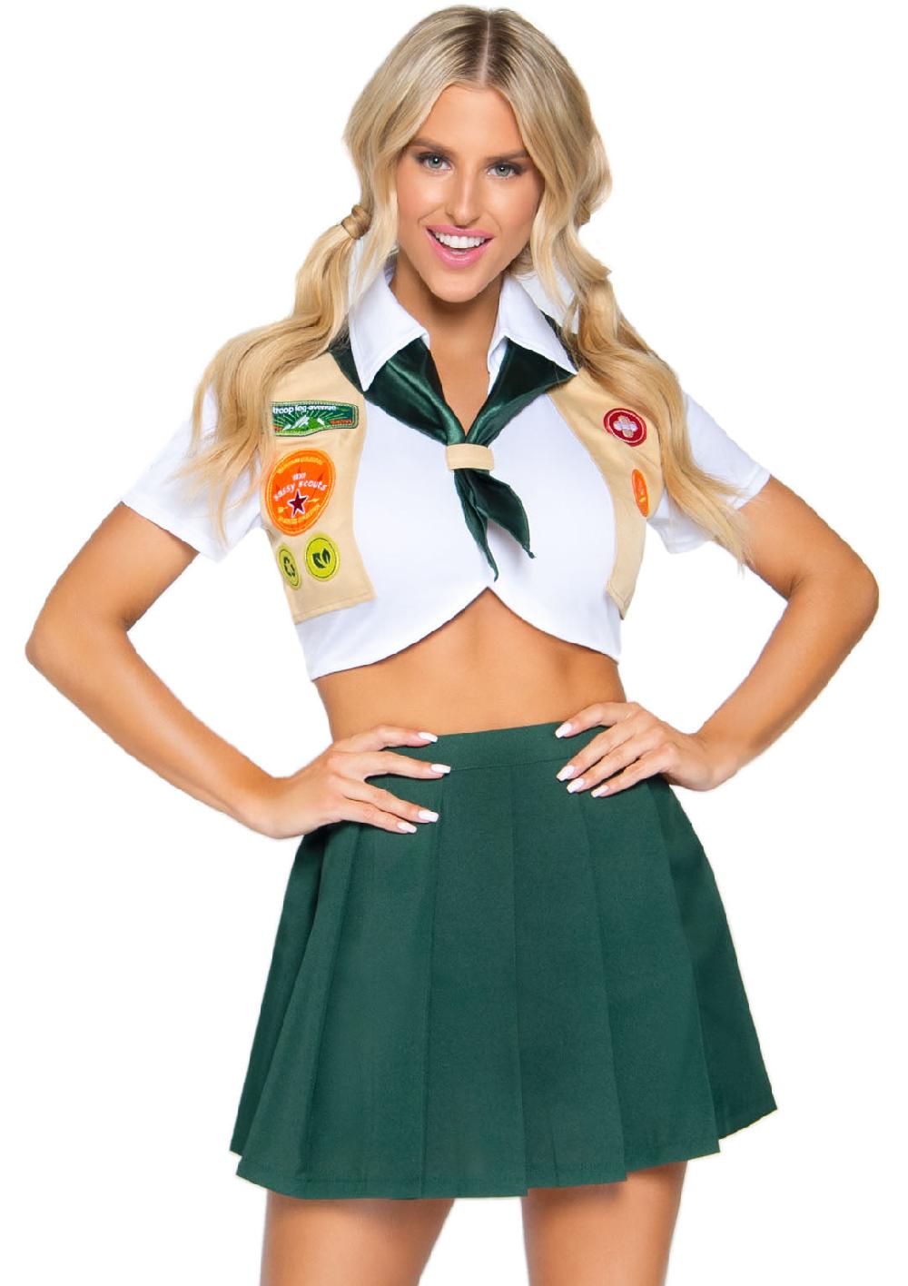 leg avenue Sexy Scout Uniform Costume Green/White