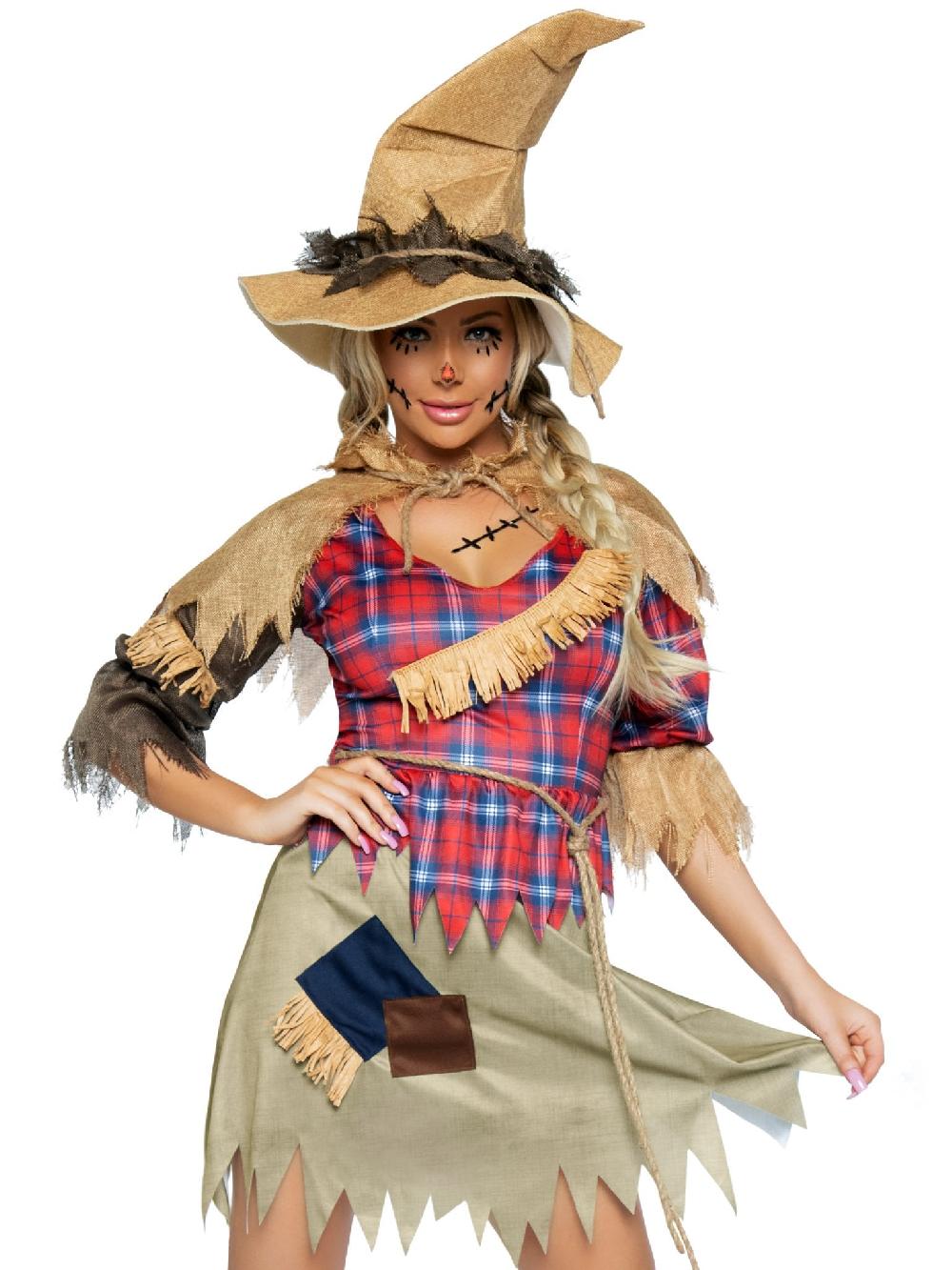 leg avenue Sinister Scarecrow Costume Red
