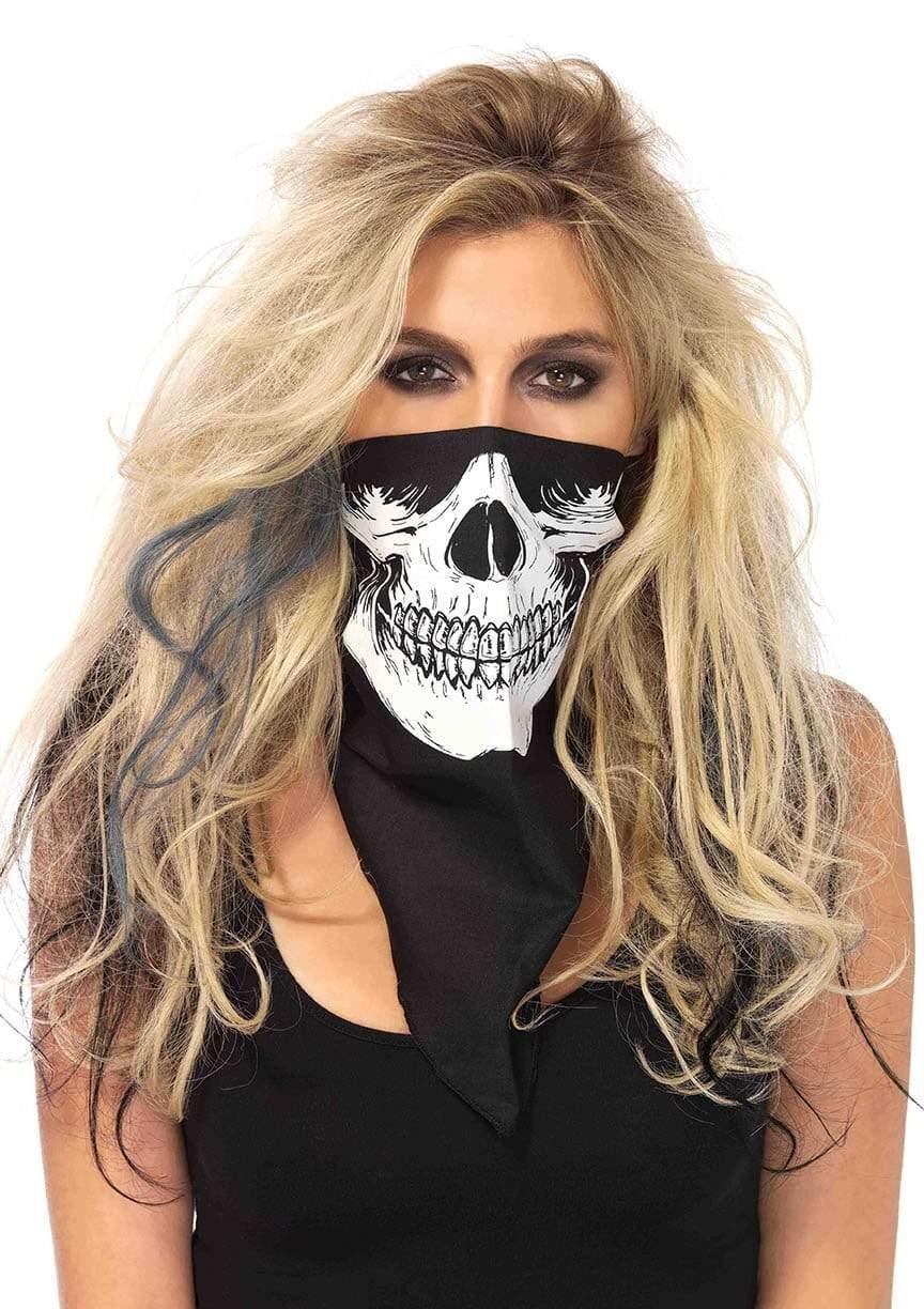 leg avenue Skull Bandana Face Mask Black/White