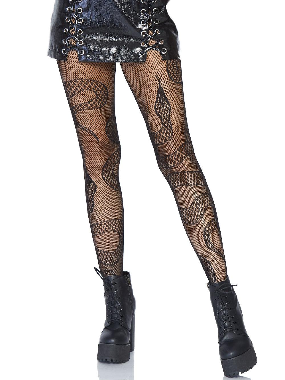 Leg Avenue Snake Net Tights Black