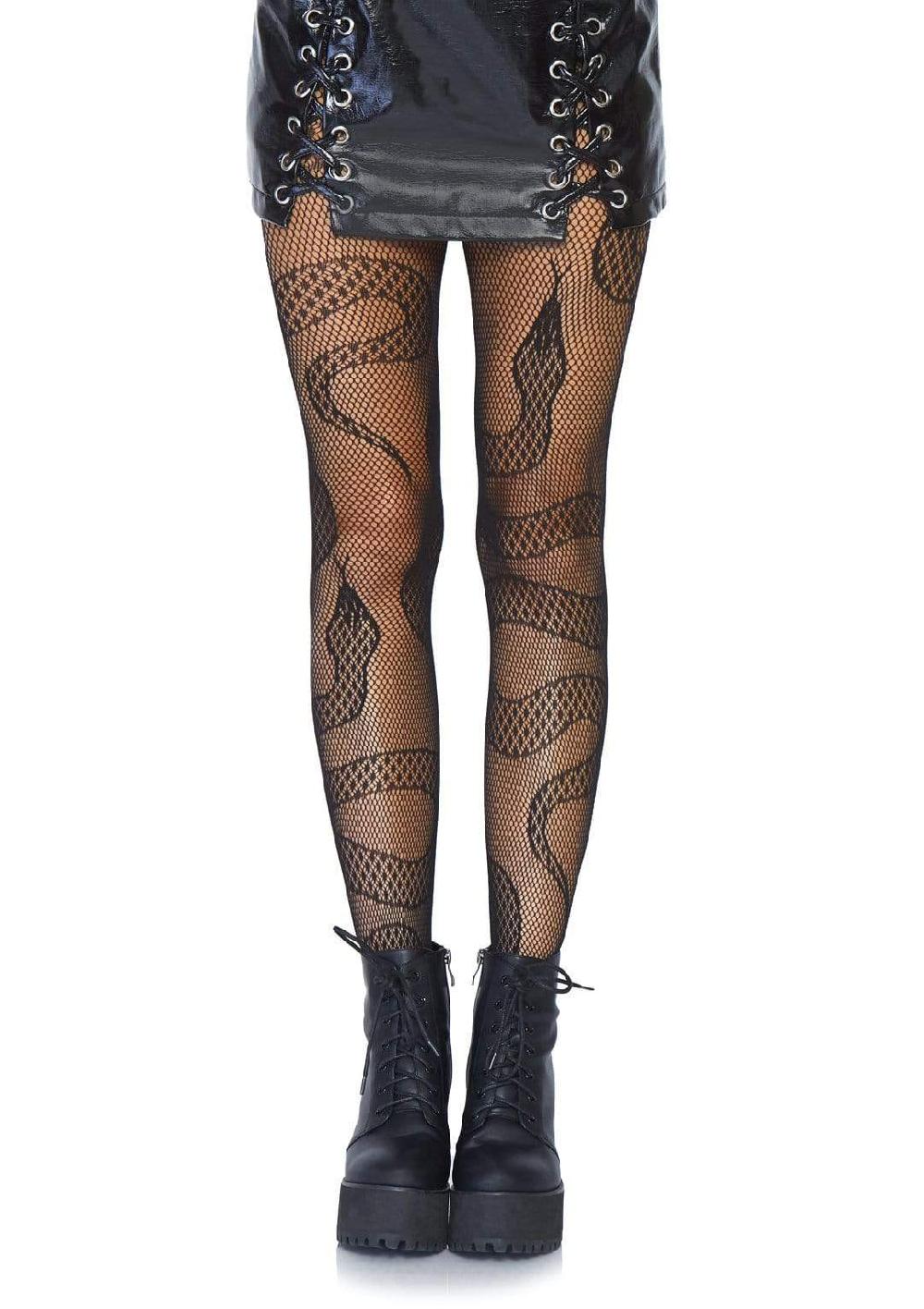 leg avenue Snake Net Tights Black