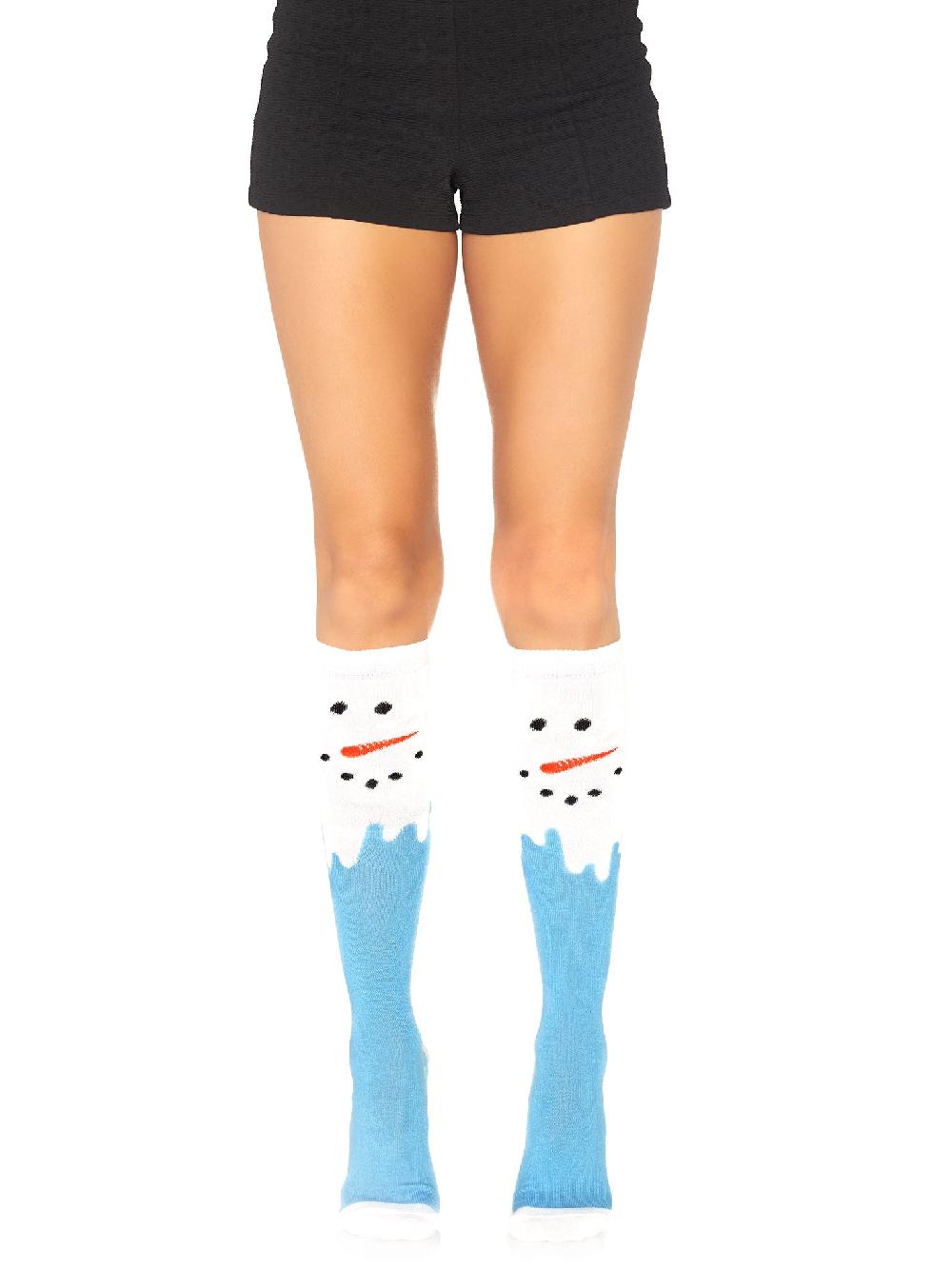 Leg Avenue Snow Man Knee-High Socks Multicolor