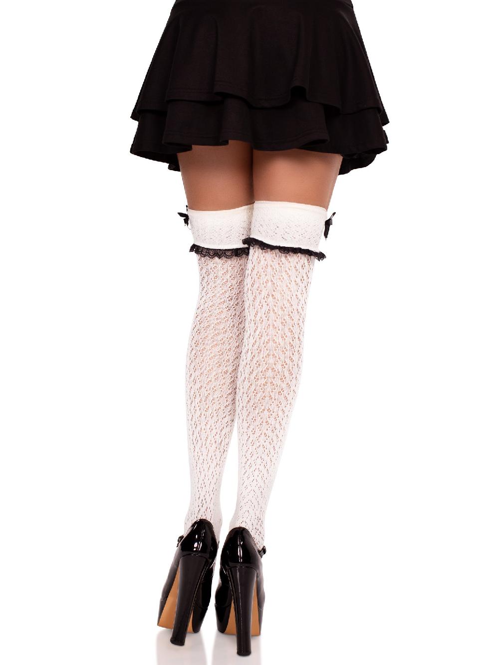 Leg Avenue Sofia Crocheted Knee Socks White