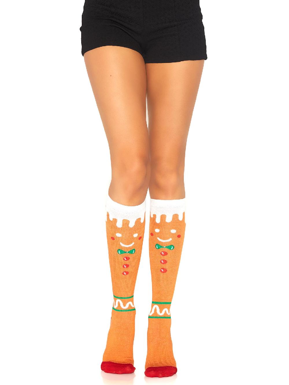 Leg Avenue Sonia Gingerbread Man Socks Multicolor