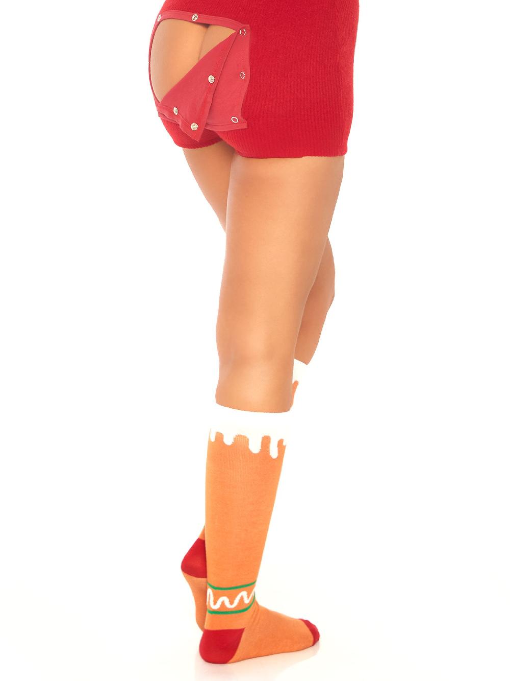 Leg Avenue Sonia Gingerbread Man Socks Multicolor