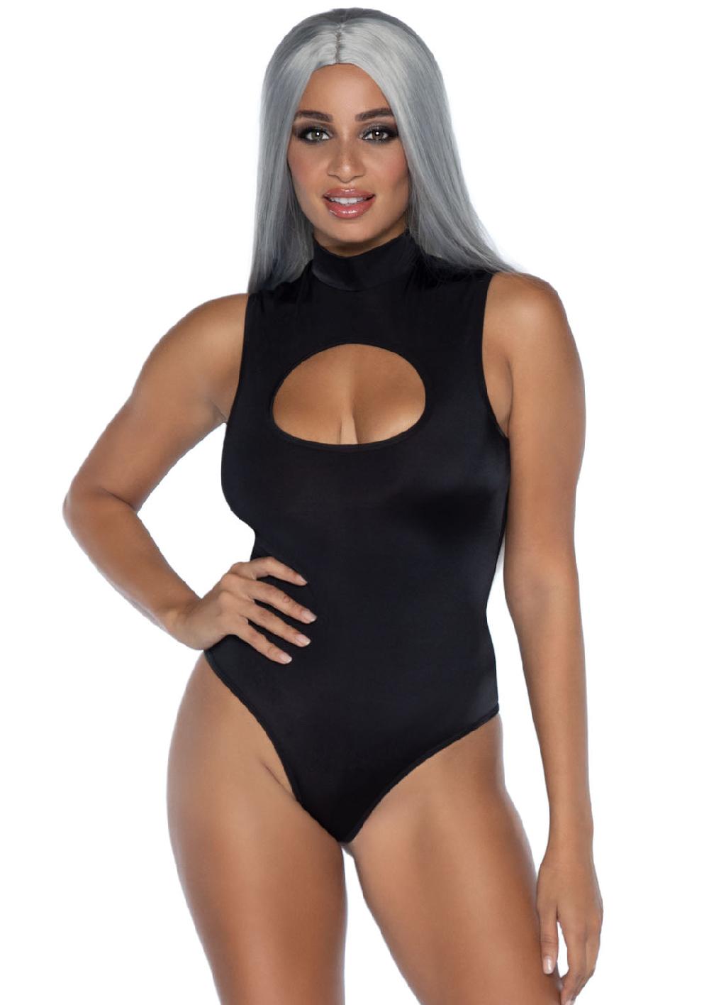 leg avenue Spandex Keyhole Bodysuit Black