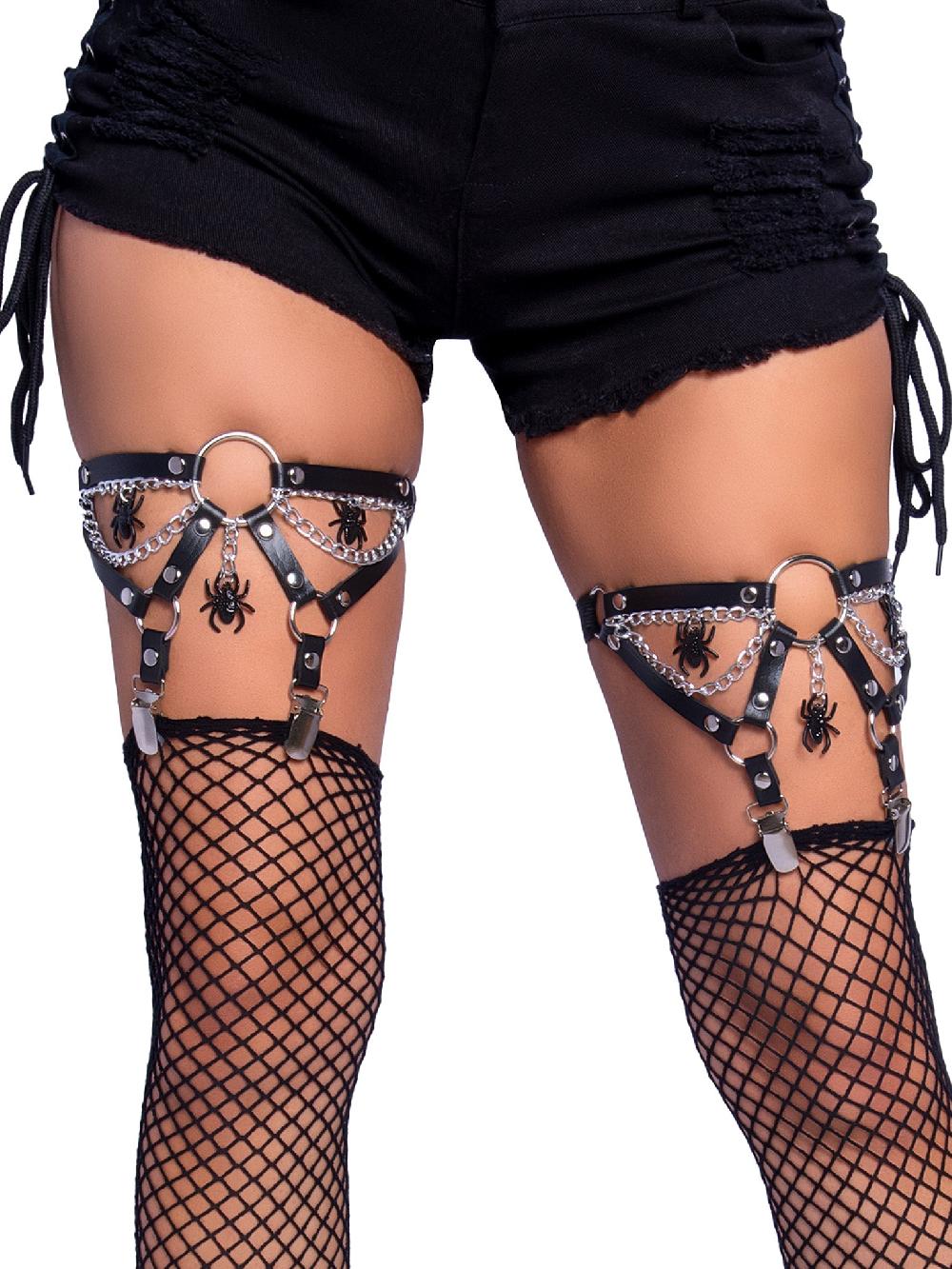 leg avenue Spider Thigh Garters Black