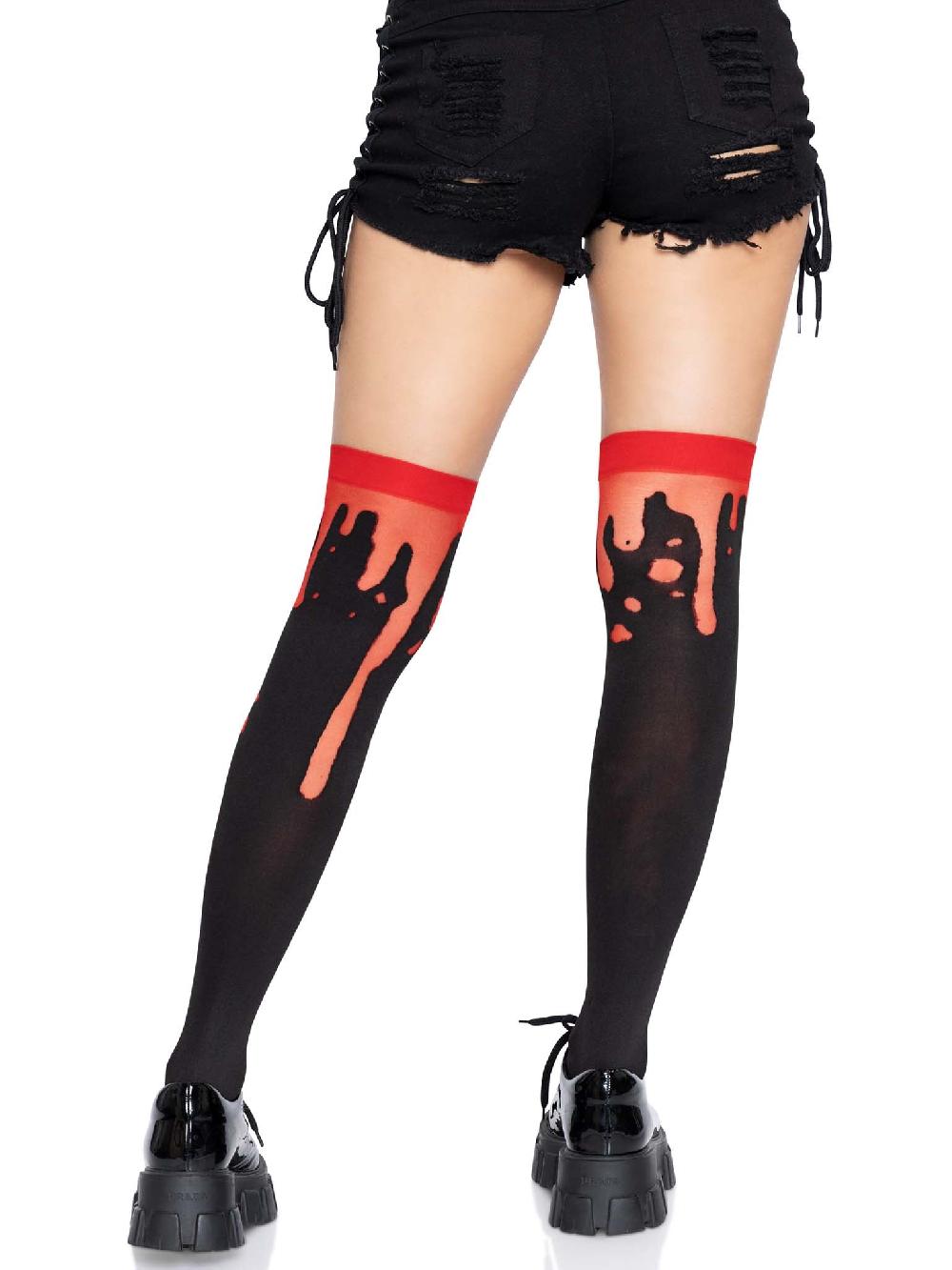 Leg Avenue Splatter Thigh Highs Red