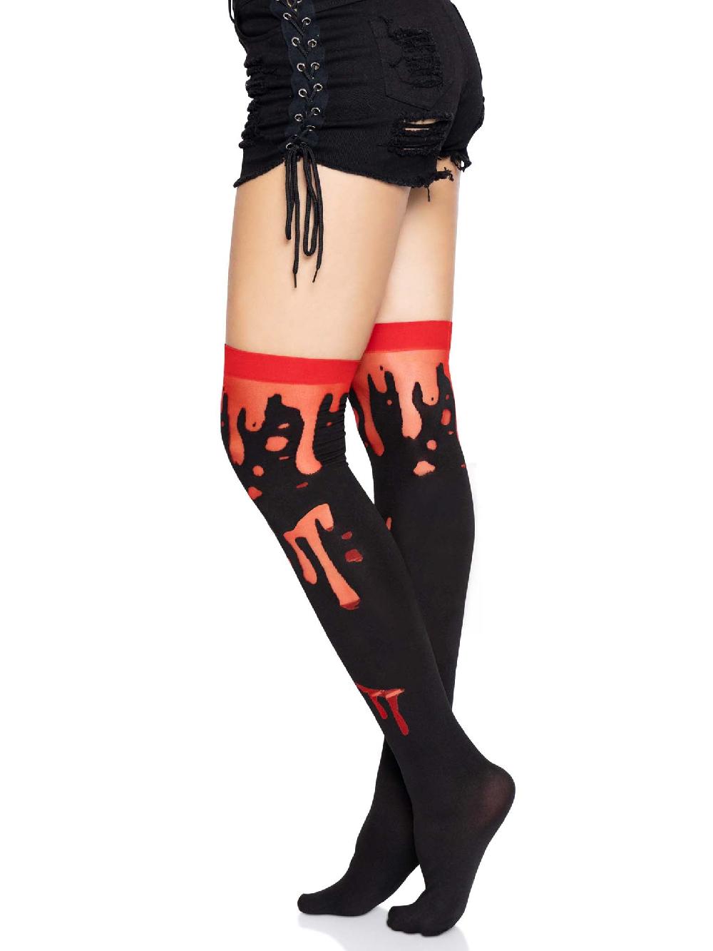 Leg Avenue Splatter Thigh Highs Red