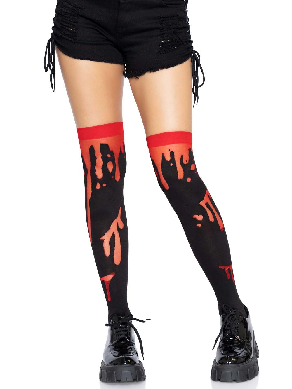 leg avenue Splatter Thigh Highs Red