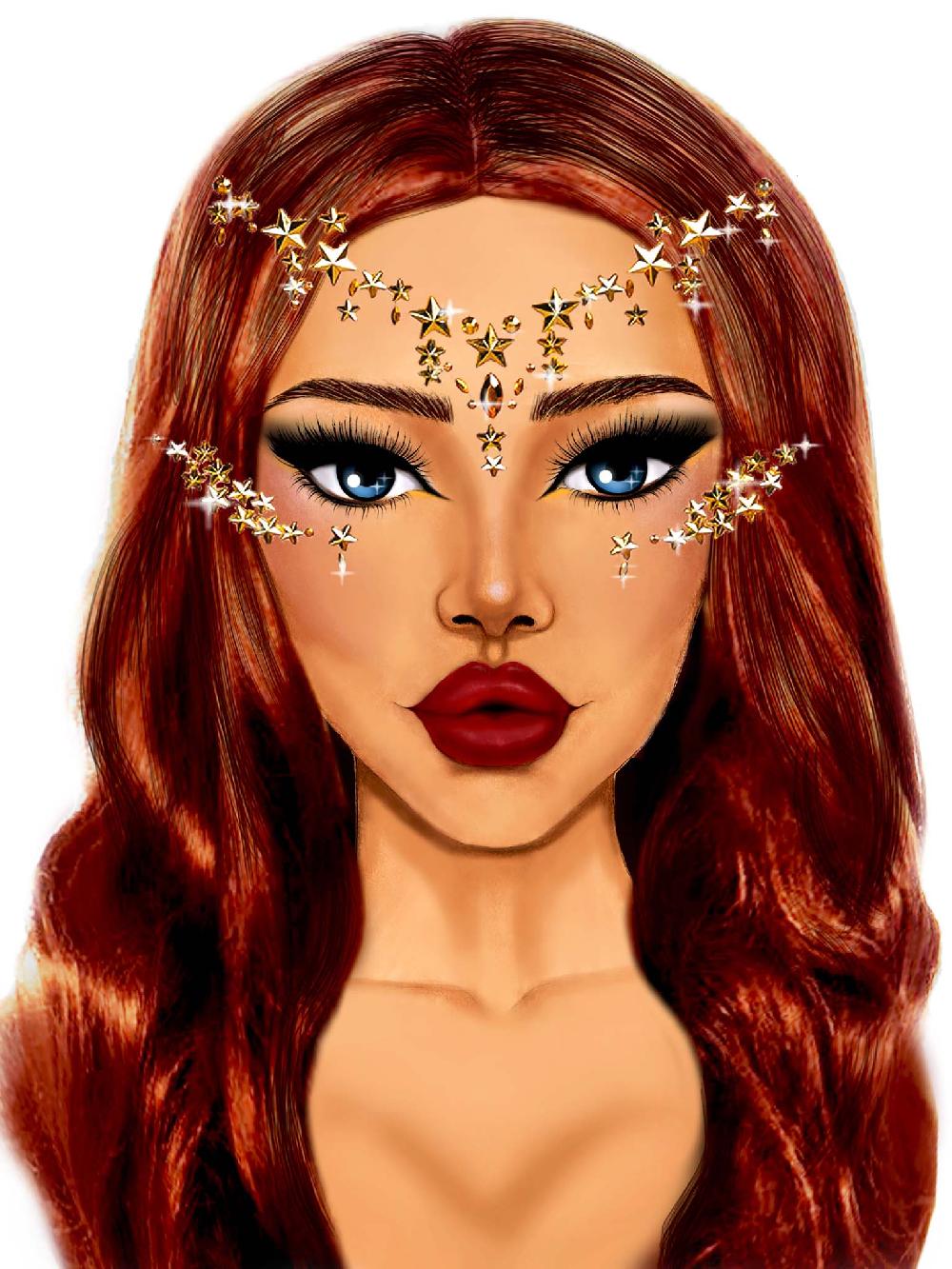 leg avenue Star Sign Face Jewels Sticker Gold