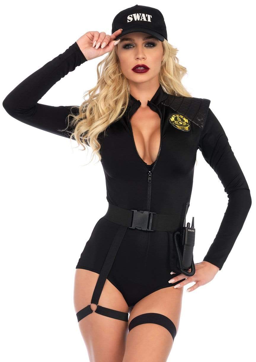leg avenue SWAT Team Babe Costume Black