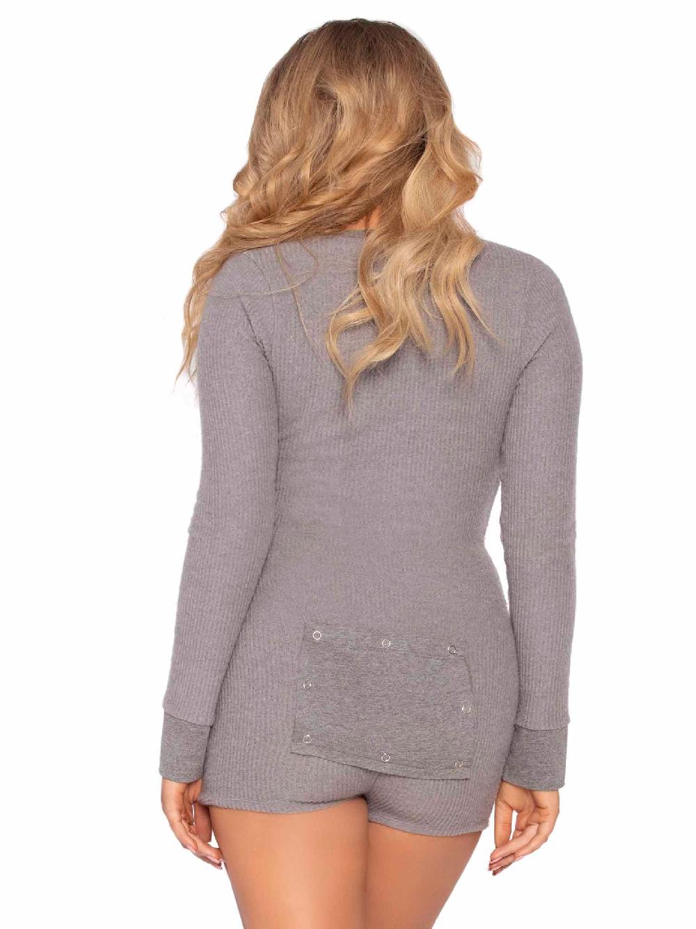 Leg Avenue Sweet Dreams Long Johns Romper Grey