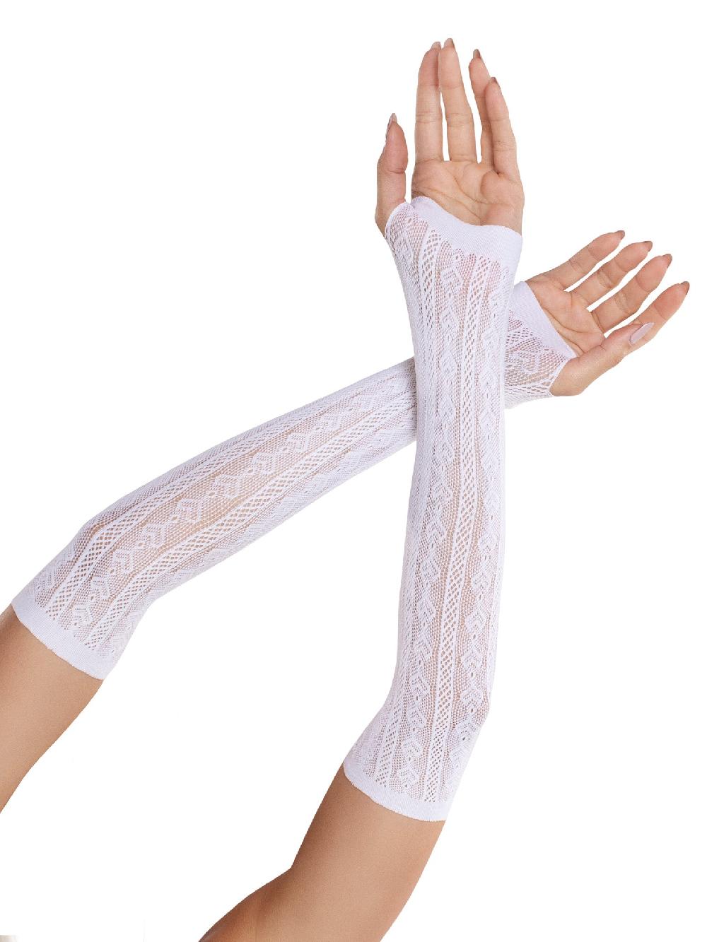 Leg Avenue Sweetheart Striped Arm Warmers Black