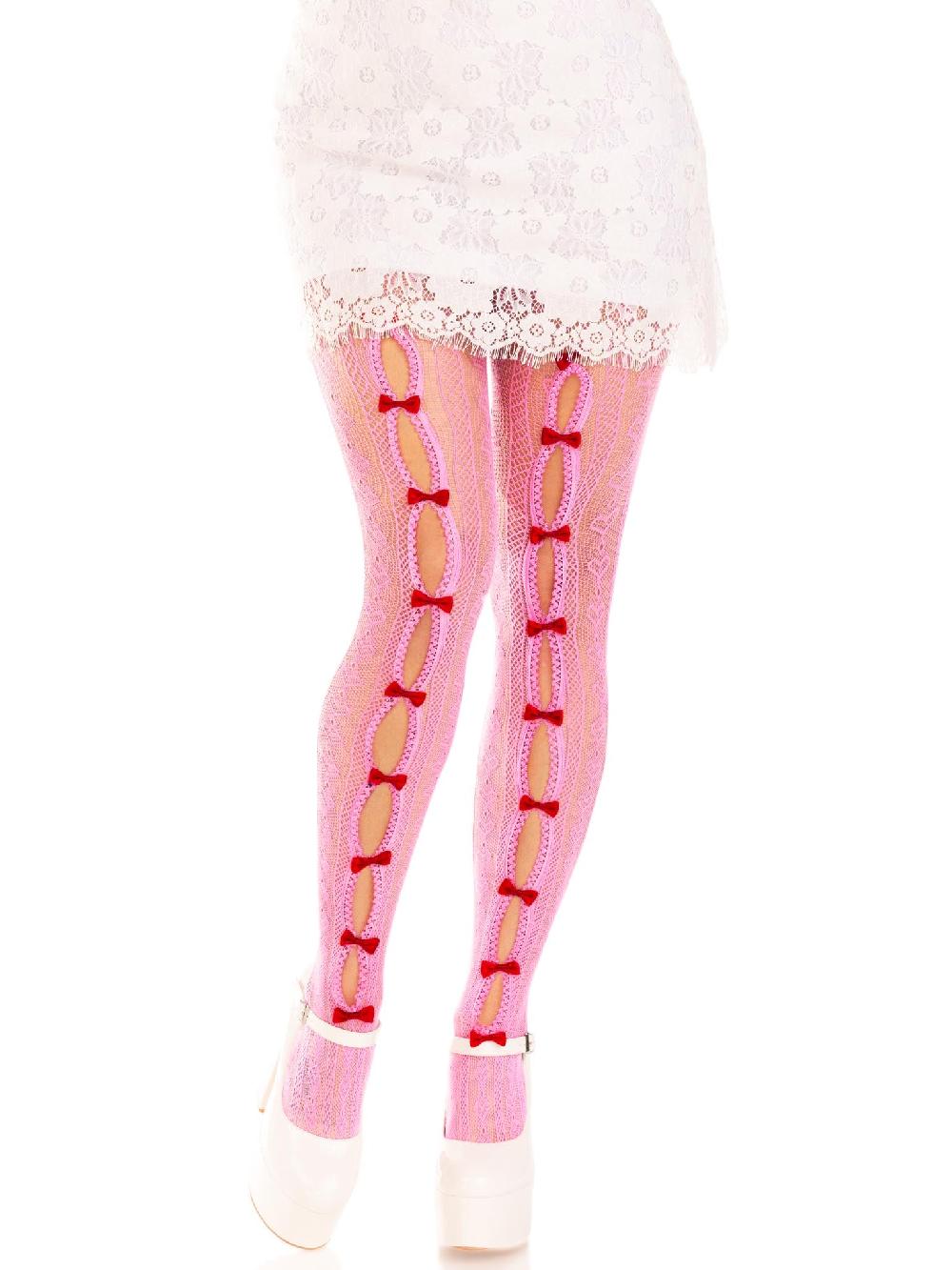 Leg Avenue Sweetheart Striped Tights Black