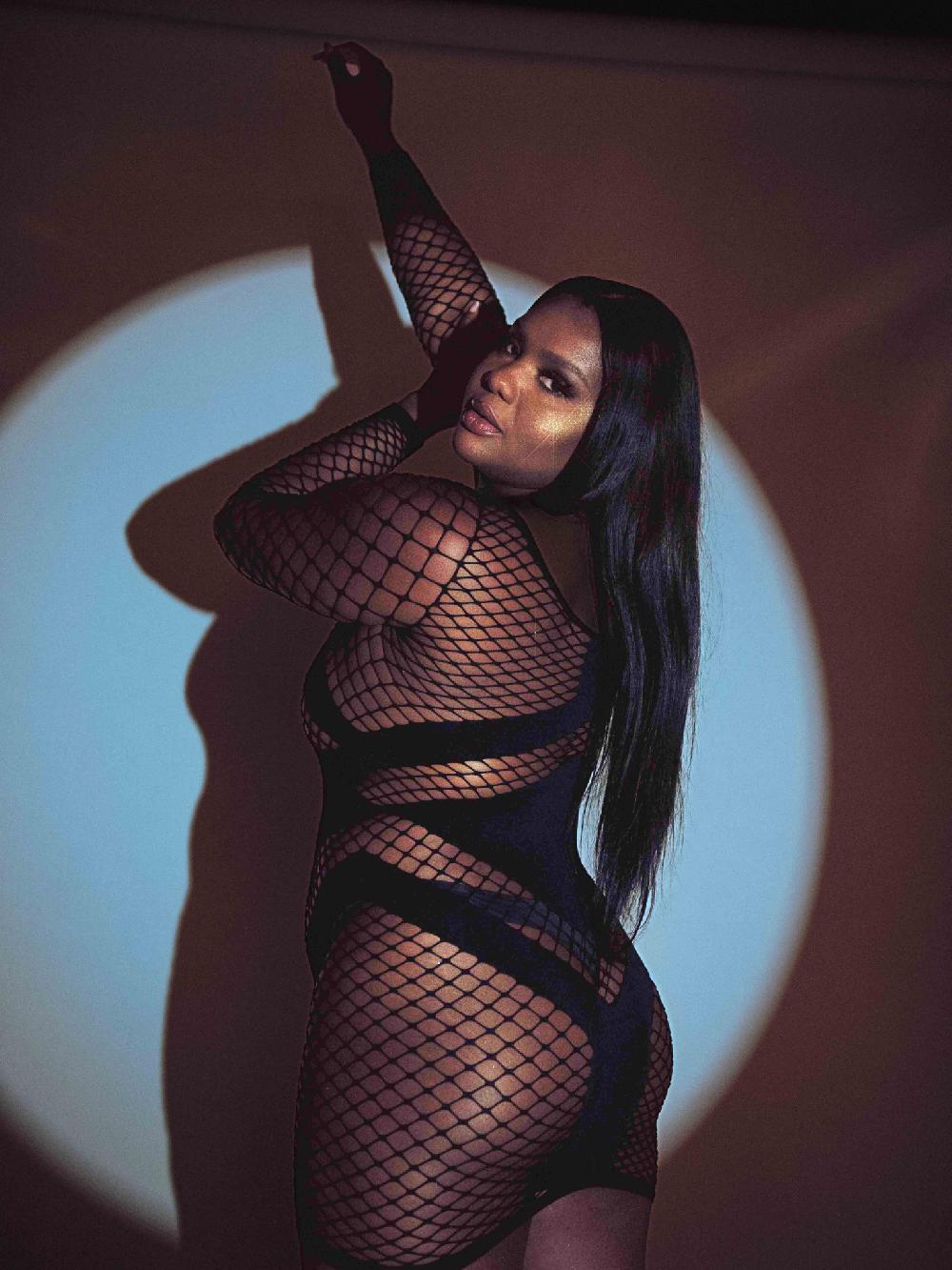 Leg Avenue Take Charge Plus Fishnet Dress Black