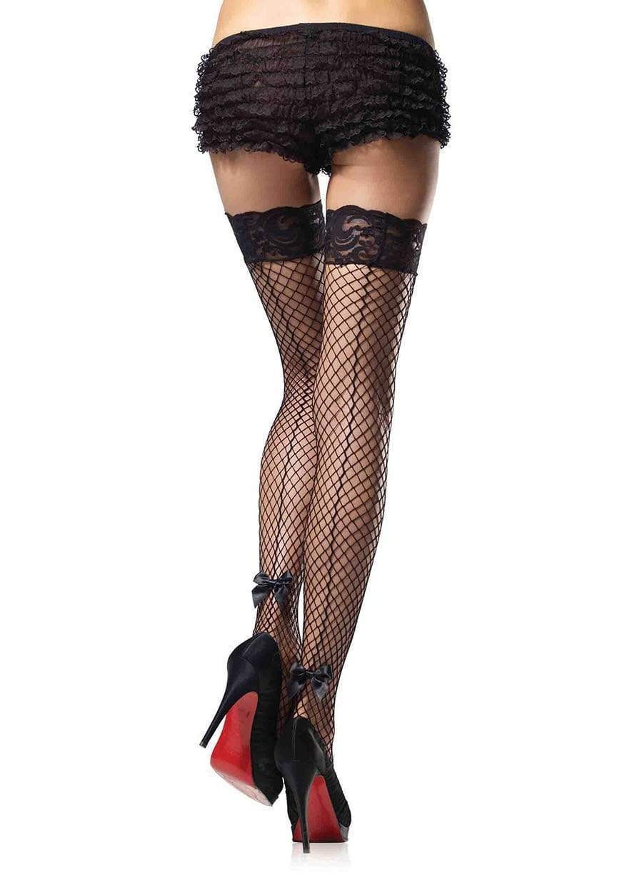 leg avenue Tessa Net Thigh High Stockings Black