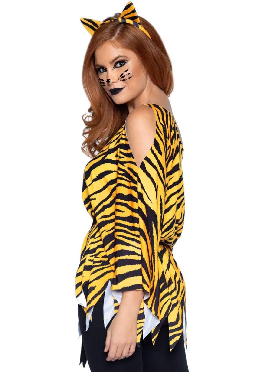 Leg Avenue Tiger Costume Poncho Set Orange