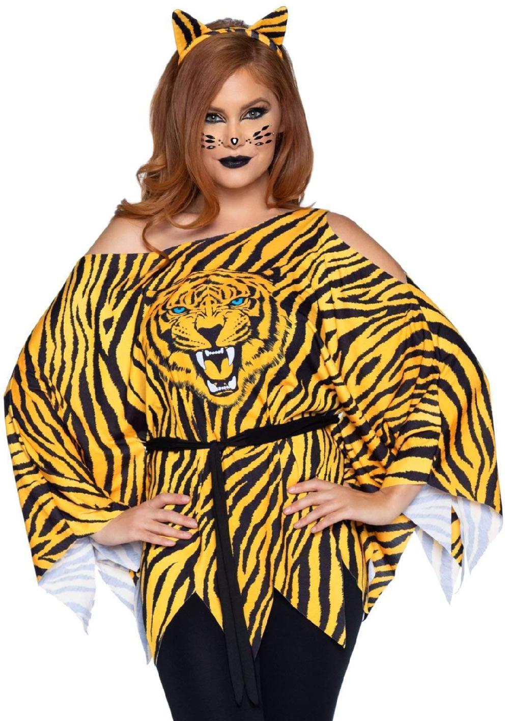 leg avenue Tiger Costume Poncho Set Orange