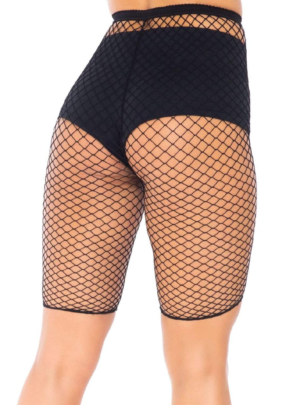 Leg Avenue Troublemaker Fishnet Biker Shorts Black