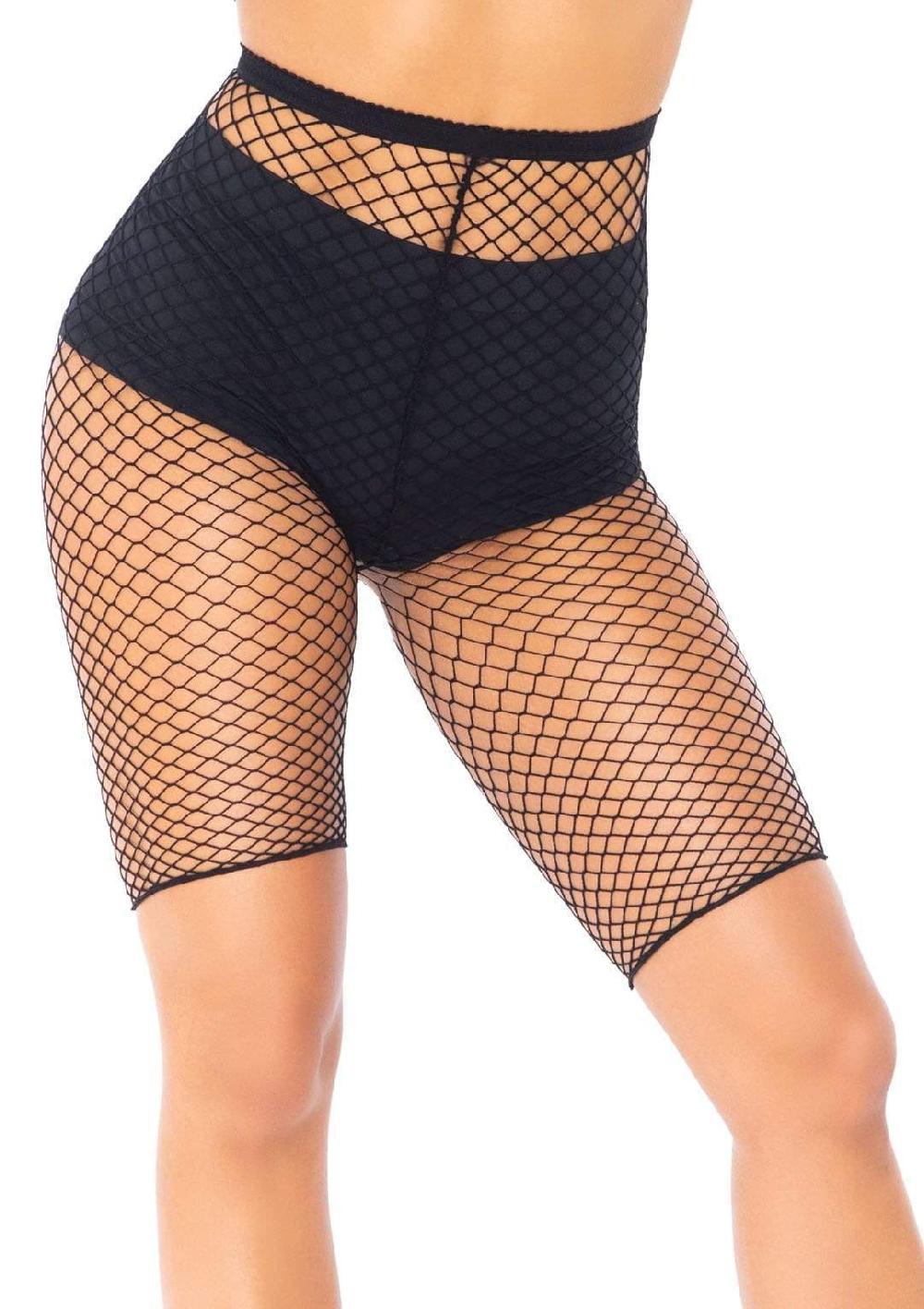Leg Avenue Troublemaker Fishnet Biker Shorts Black