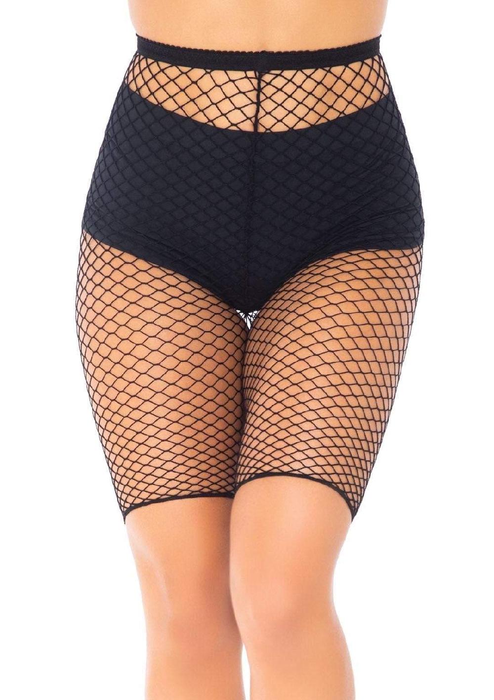 leg avenue Troublemaker Fishnet Biker Shorts Black