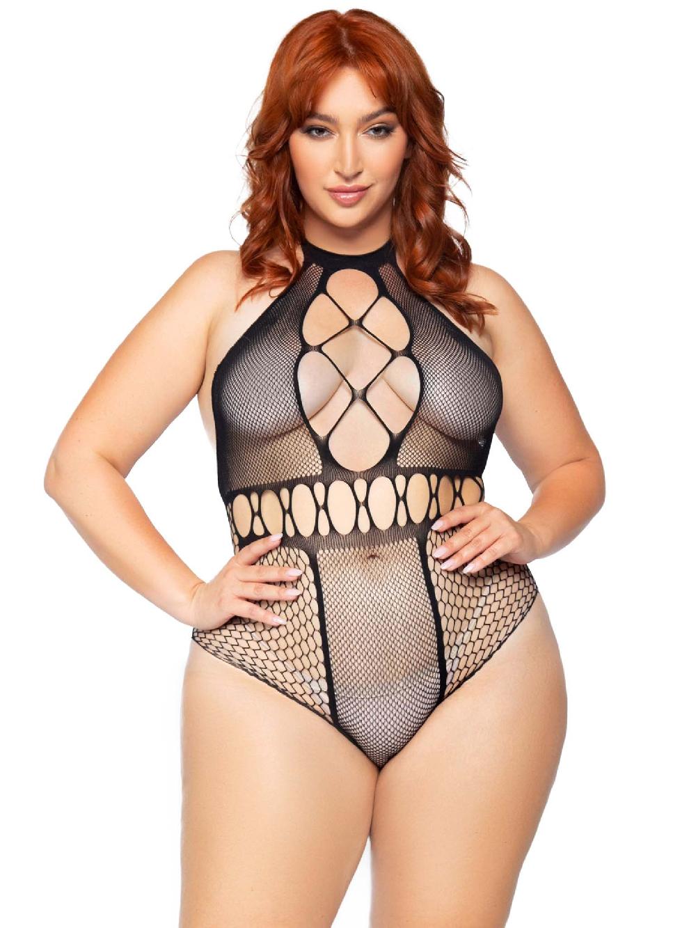 leg avenue Unfazed Plus Bodysuit Black
