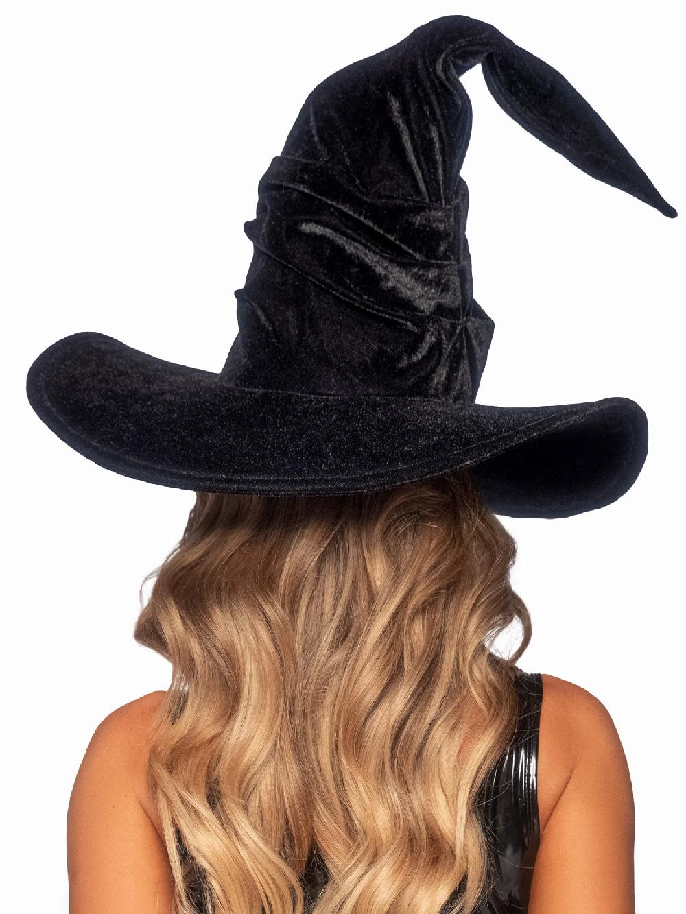 Leg Avenue Velvet Ruched Witch Hat Purple