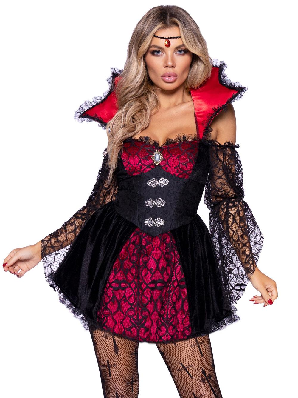 leg avenue Victorian Vampire Costume Black/Red