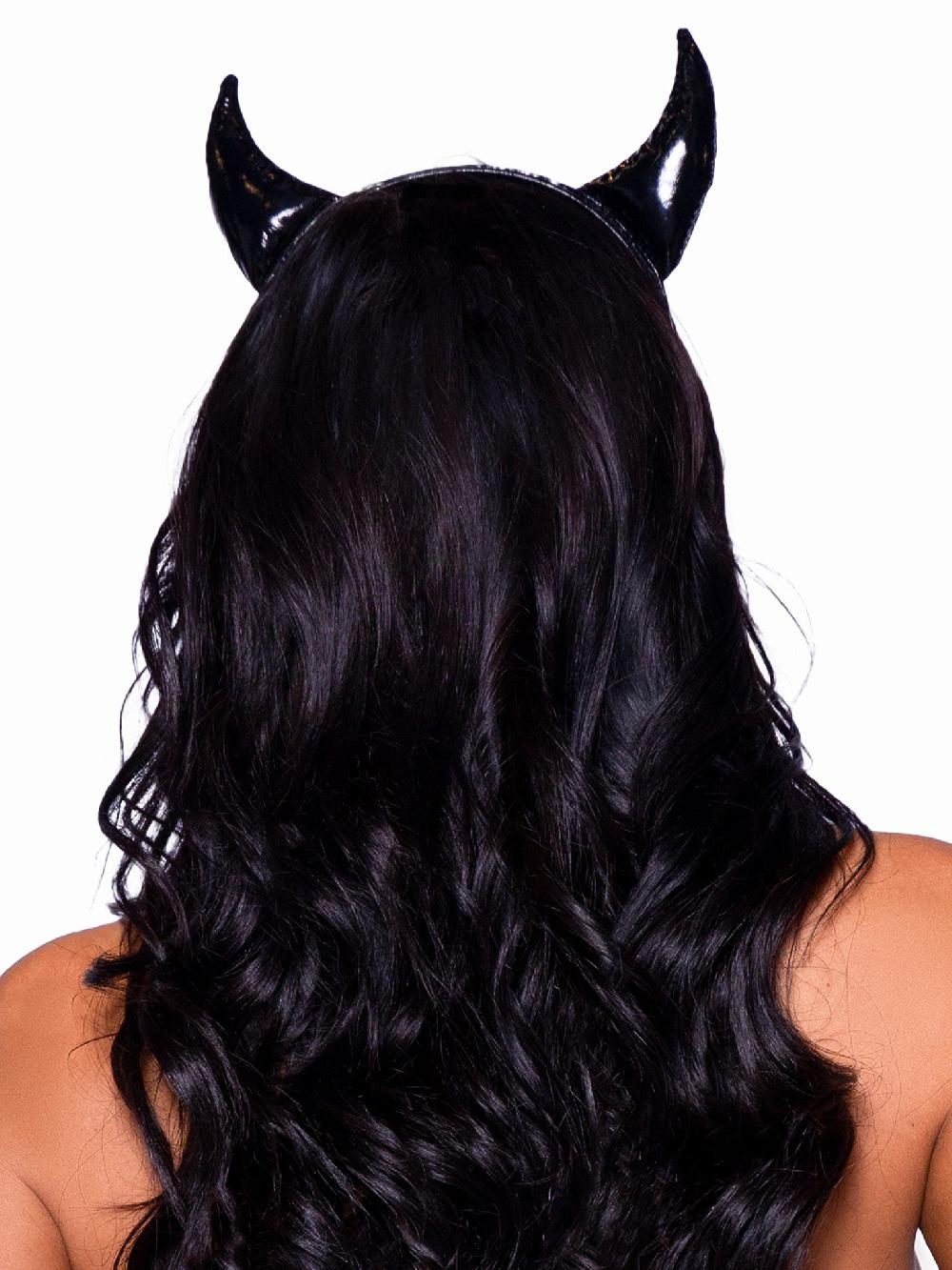 Leg Avenue Vinyl Devil Horns Black
