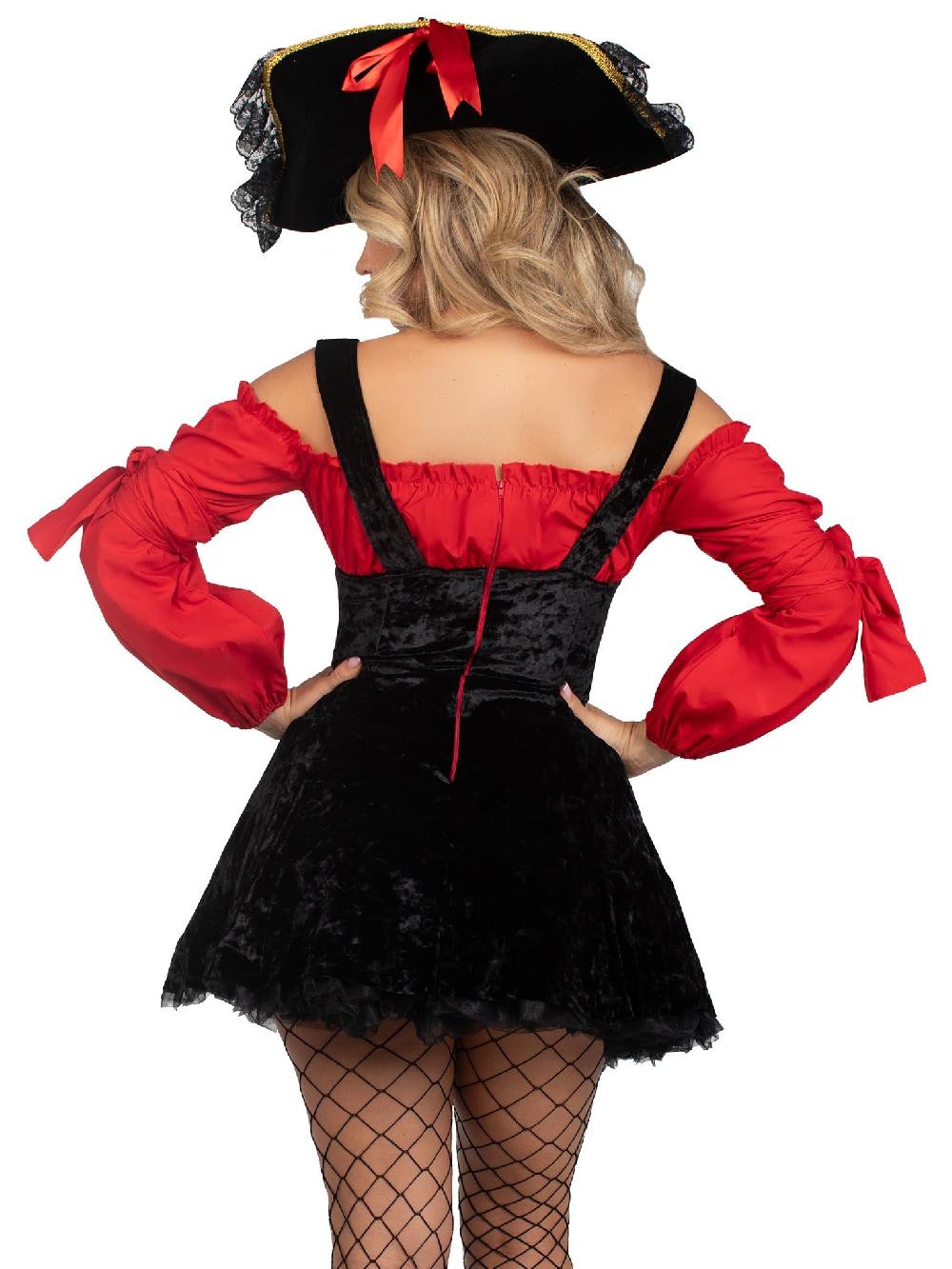 Leg Avenue Vixen Pirate Wench Costume Red/Black