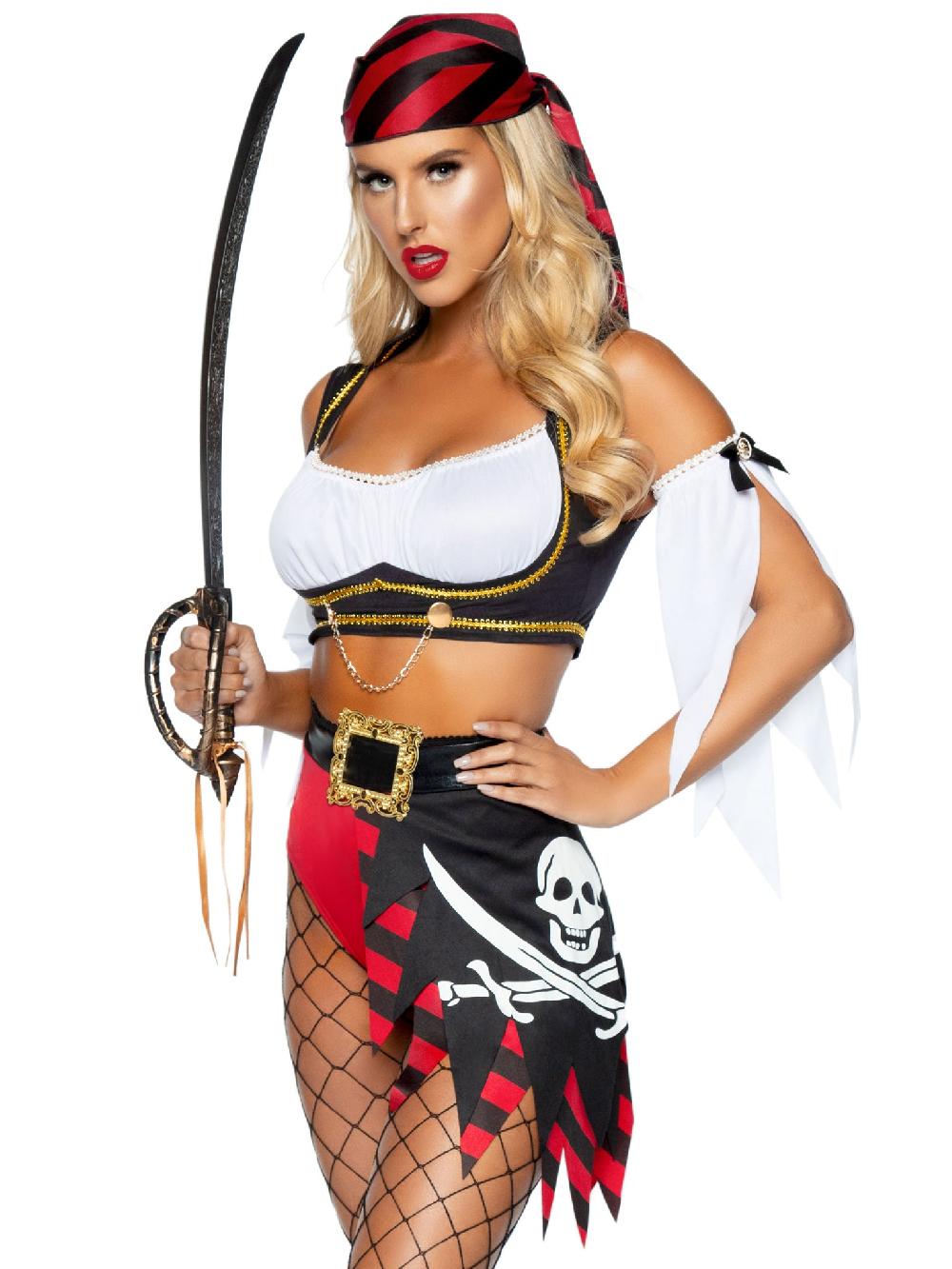 Leg Avenue Wicked Wench Pirate Costume Red/Black