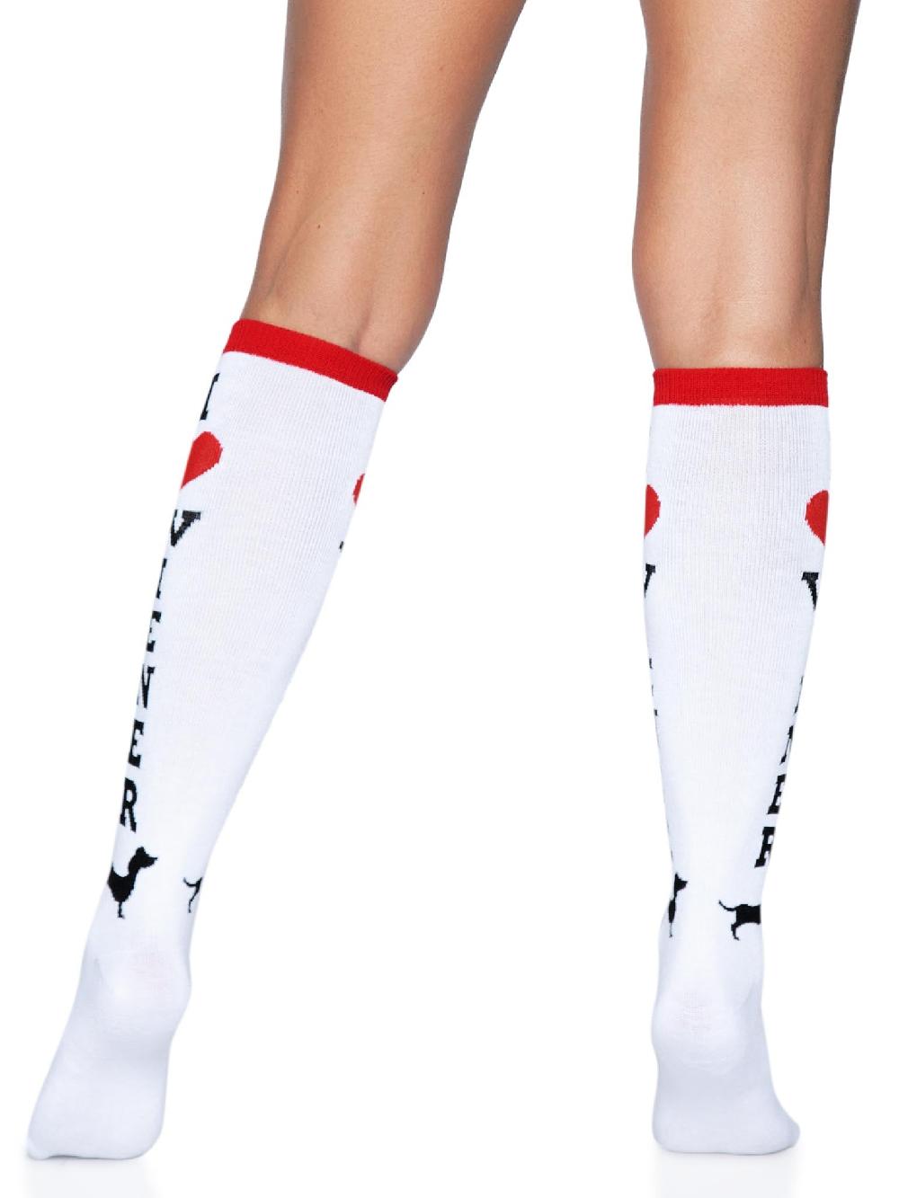 Leg Avenue Wiener Dog Knee High Socks Multicolor
