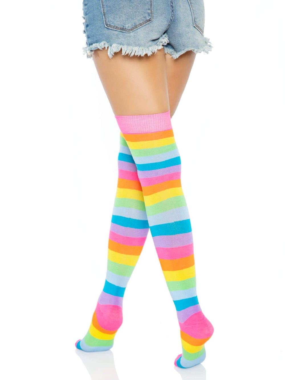 Leg Avenue Leigh Rainbow Thigh High Stockings Multicolor