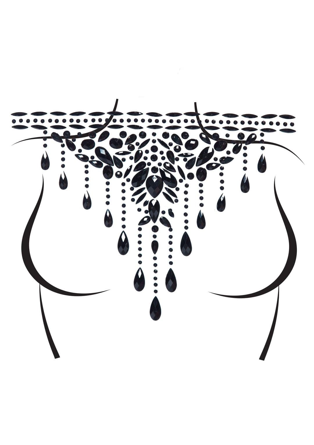 Leg Avenue Masquerade Choker Rhinestone Stick-On Jewels Black