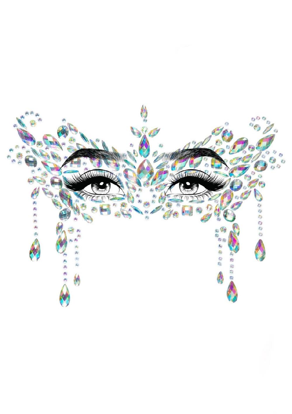 Leg Avenue Masquerade Mask Rhinestone Stick-On Jewels Black