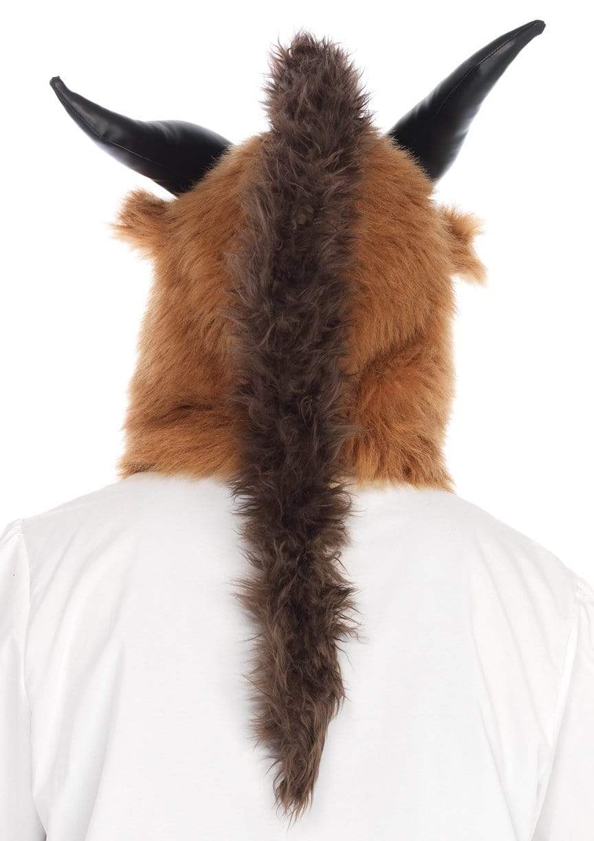 Leg Avenue Men's Brutal Beast Hood Mask With Horns Brown