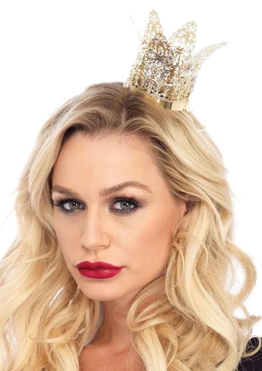 leg avenue Mini Metal Filigree Crown Costume Headband Gold