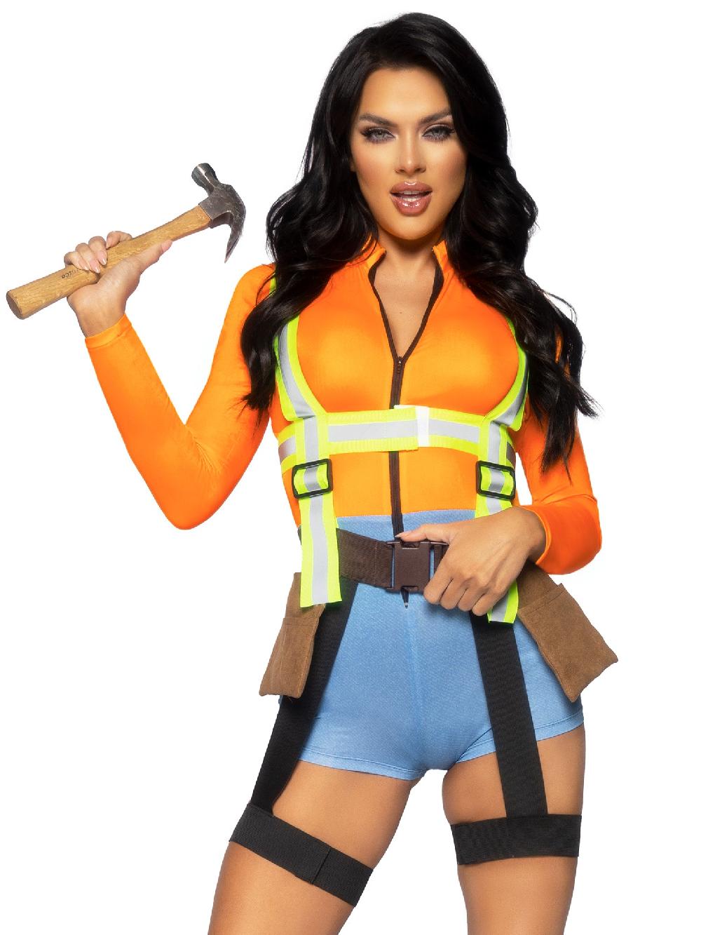 Leg Avenue Nailed It Construction Worker Costume Orange