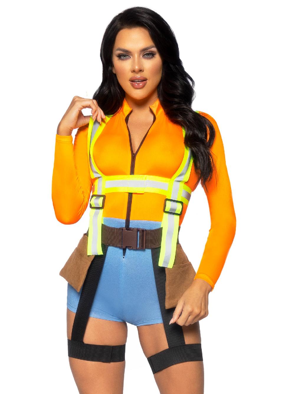 leg avenue Nailed It Construction Worker Costume Orange