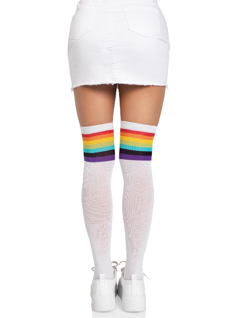 Leg Avenue Nia Rainbow Thigh High Stockings Rainbow