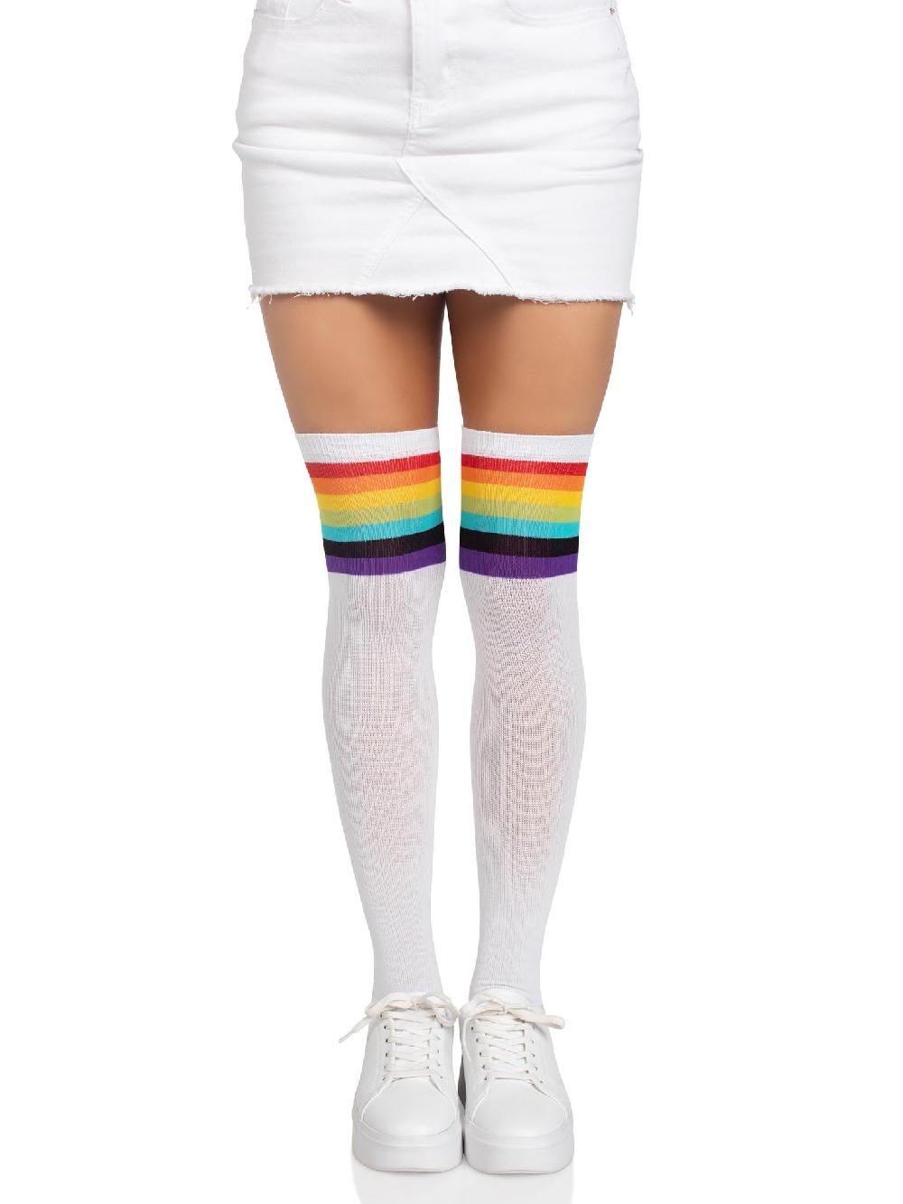 leg avenue Nia Rainbow Thigh High Stockings Rainbow