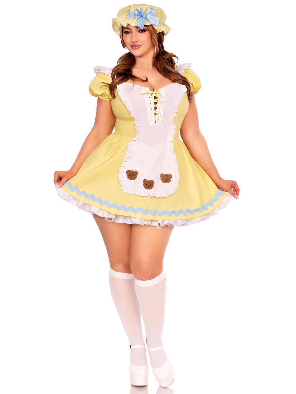 Leg Avenue Plus Beary Cute Goldilocks Costume Yellow
