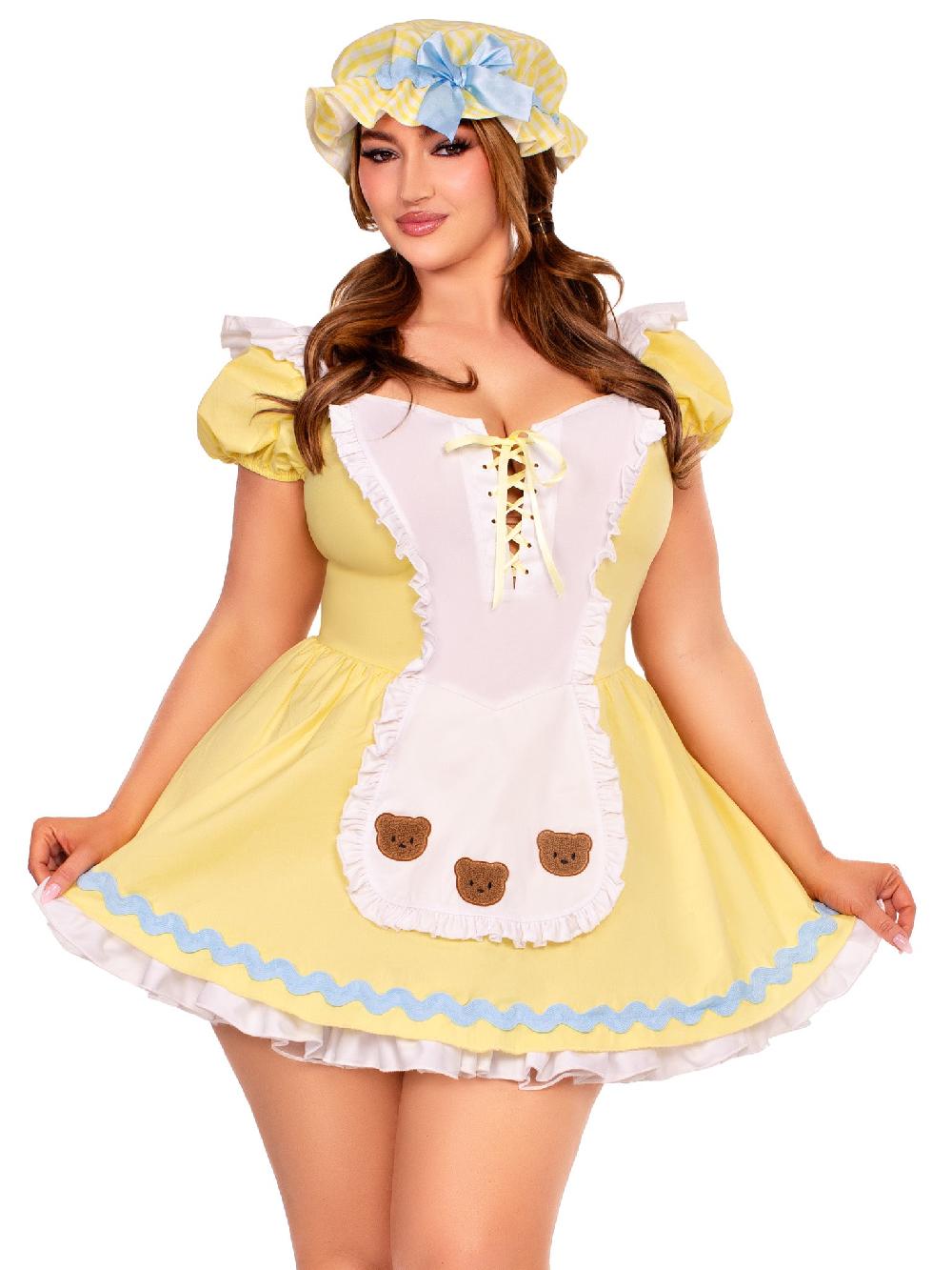 leg avenue Plus Beary Cute Goldilocks Costume Yellow