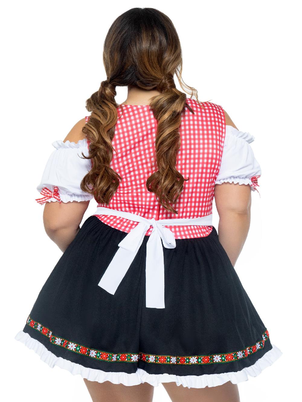 Leg Avenue Plus Beer Garden Babe Dirndl Costume Red/Black