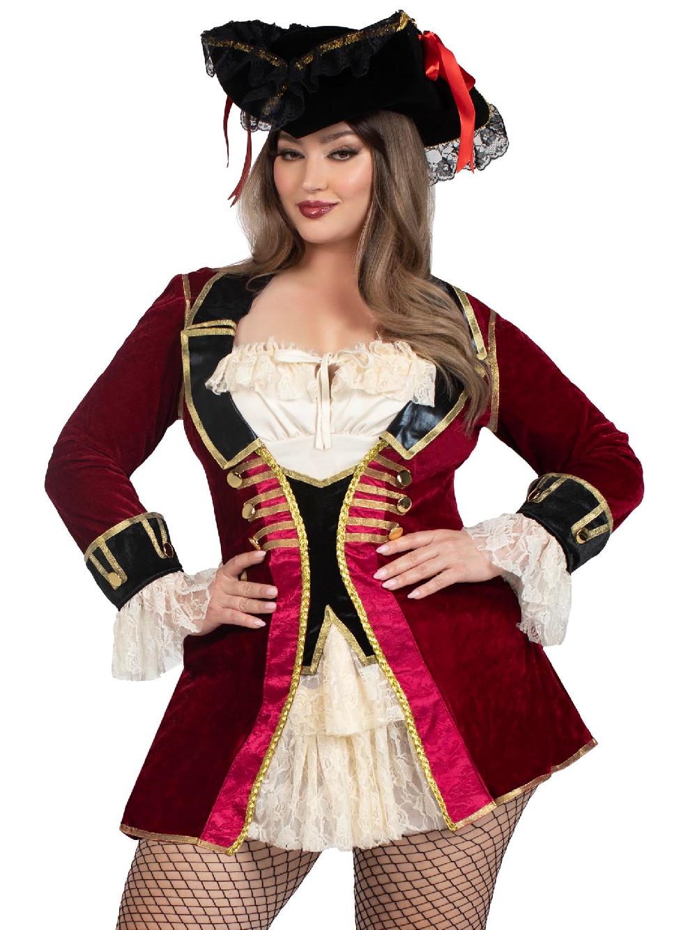 Leg Avenue Plus Captivating Captain Pirate Costume Multicolor